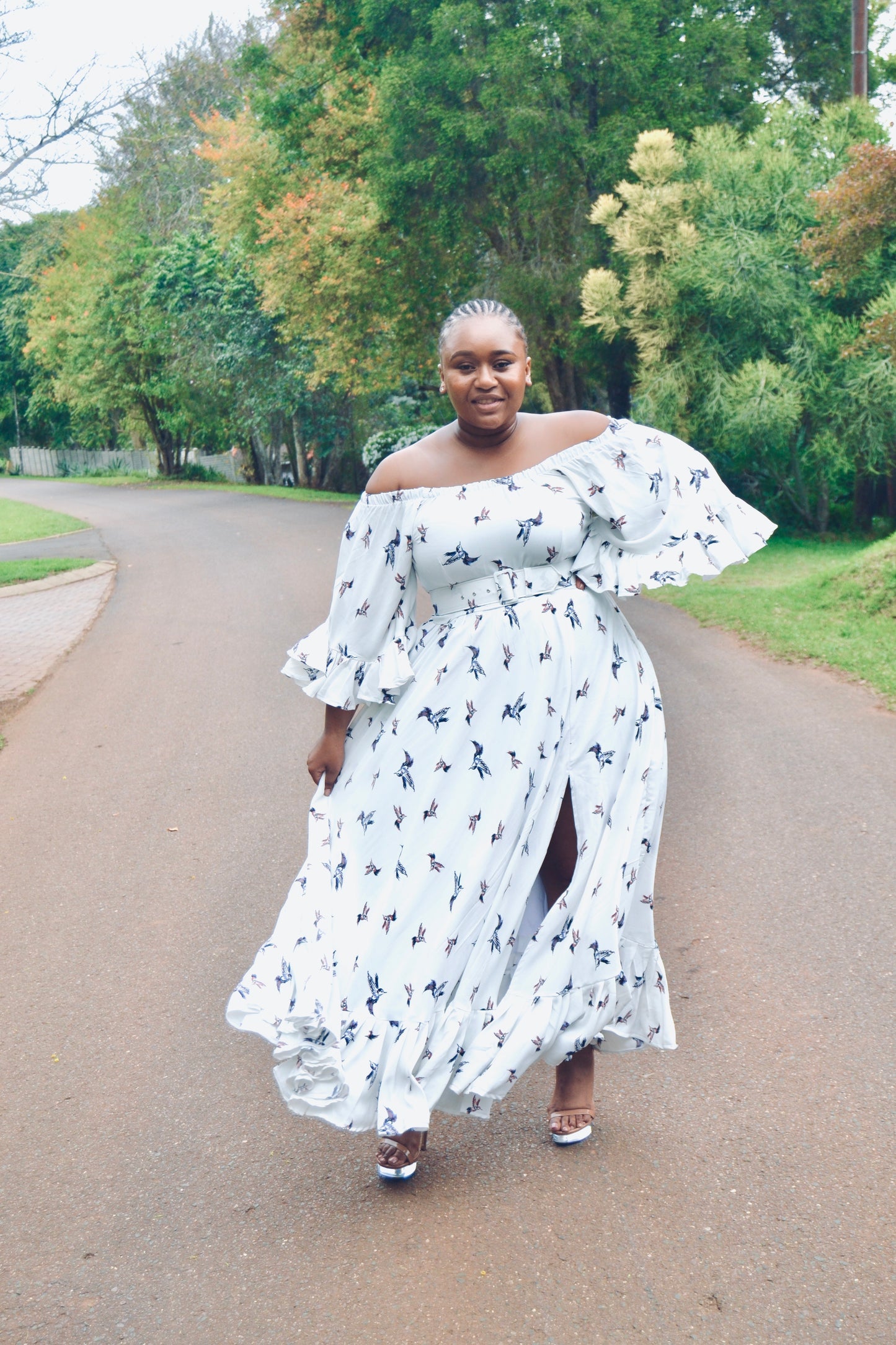 White maxi dress